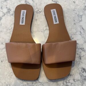 NEW Steve Madden Brown Slide Sandals